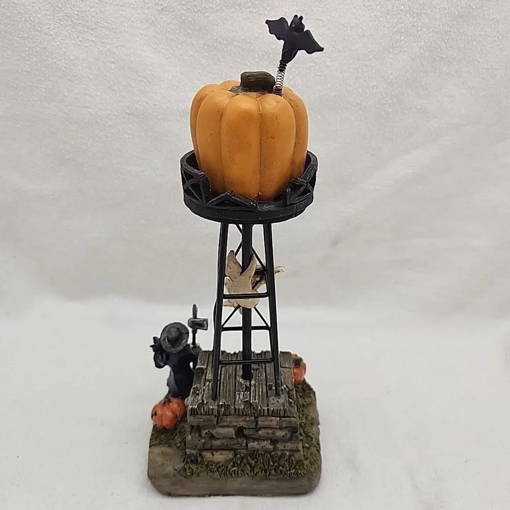 House Pumpkin Water Tower LED Spooky Jack-o'-Lantern Halloween FG Square